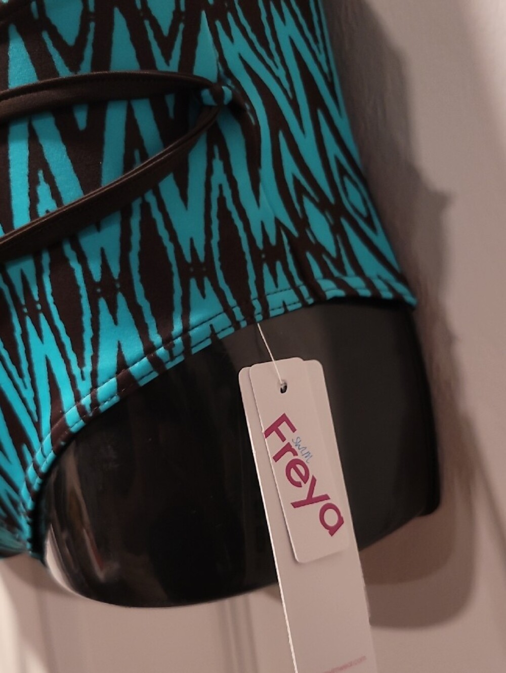 Freya Teal and Brown Geometric Bikini Bottoms - Picture 3 of 5
